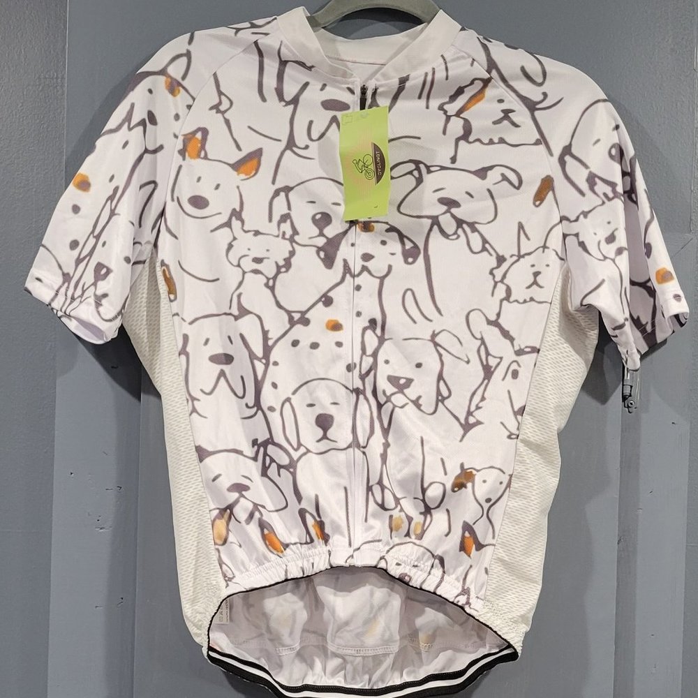 NWT Dog Lovers Women's Short Sleeve Cycling Bicycle Jersey Size L